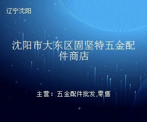 沈阳市大东区固坚特五金配件商店 专业五金产品零售，助力工业与家庭需求